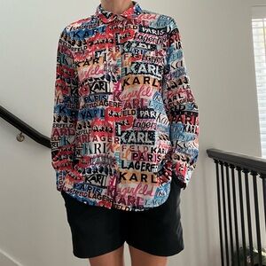 Karl Lagerfeld Colorful Logo Print Shirt